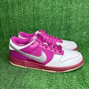 Nike Dunk Low Rave‎ Pink White Silver Womens Size 8.5